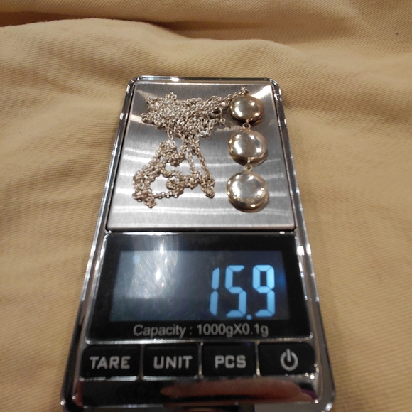 Tiffany Triple Disc Drop Long Necklace 15.9 Grams - Picture 3 of 8